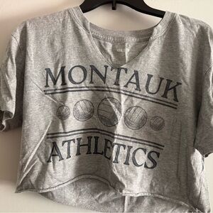 Gray Montauk Athletics Crop Top Hollister